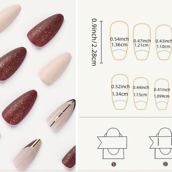 💥2for15$💥 French manicure style reusable false nails - Picture 2 of 7